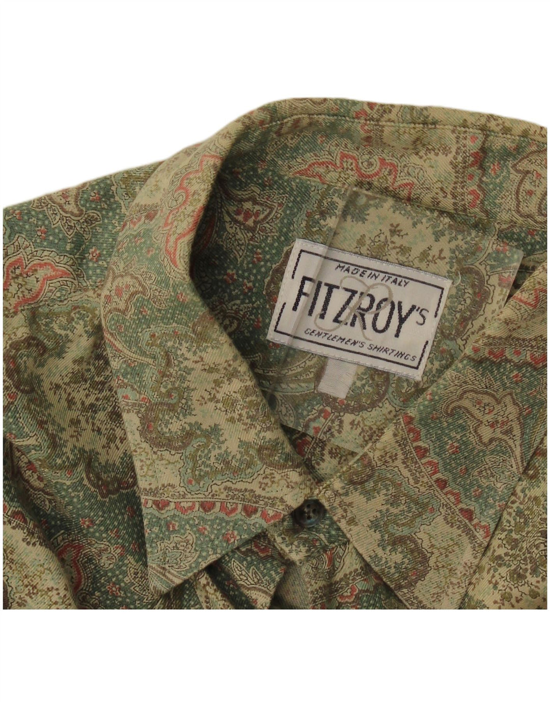 Męska koszula flanelowa w stylu vintage, duża, khaki, paisley