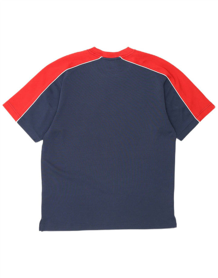 T-shirt męski Reebok, mały, granatowy, z blokami kolorów, poliester