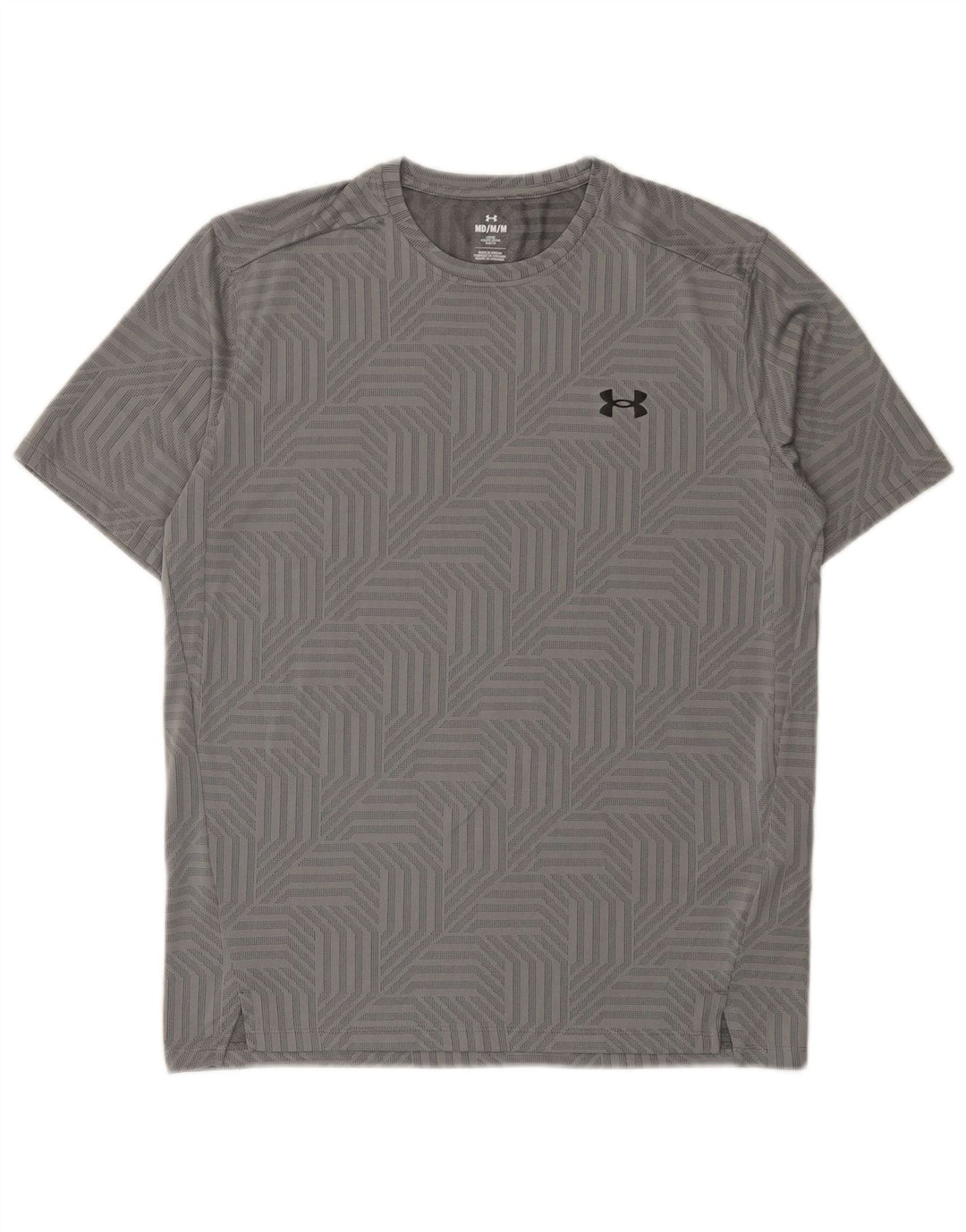 Męska koszulka t-shirt Under Armour, średnioszary, geometryczny poliester