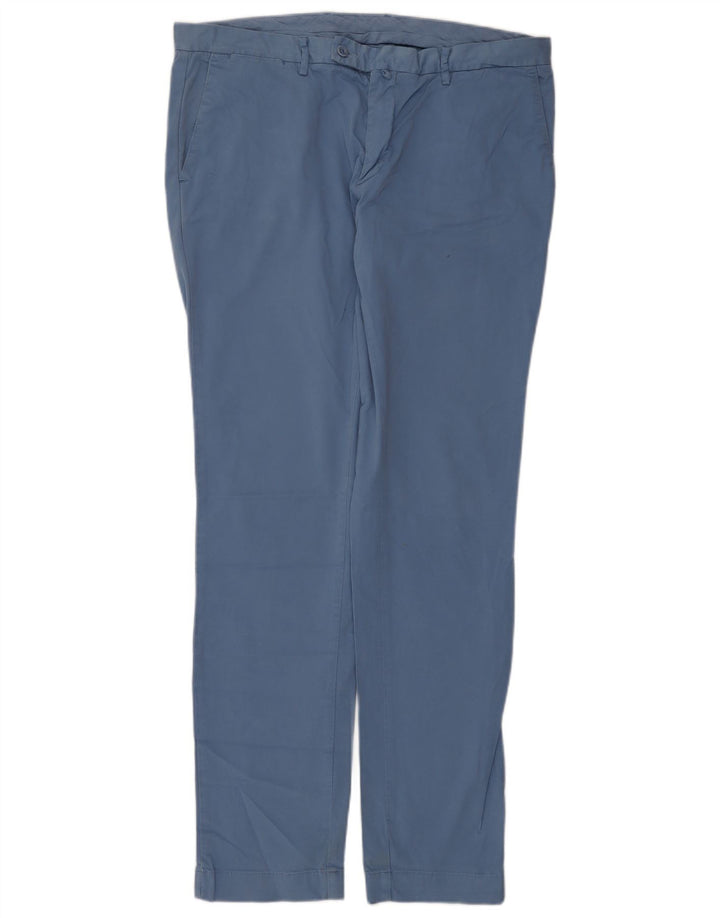 Męskie spodnie typu slim chino Hackett W36 L33 Niebieska bawełna