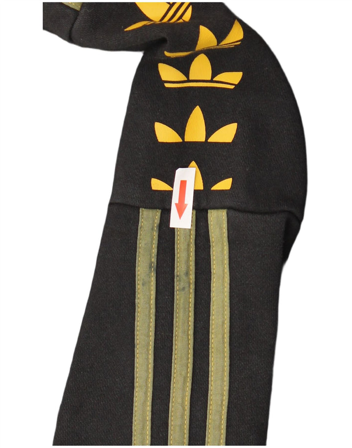 Męski sweter z kapturem ADIDAS z grafiką, średniej wielkości, czarny, bawełniany