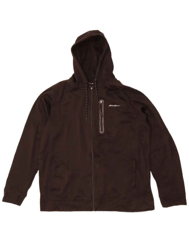 Męski sweter z kapturem i zamkiem błyskawicznym Eddie Bauer XL, czarny poliester