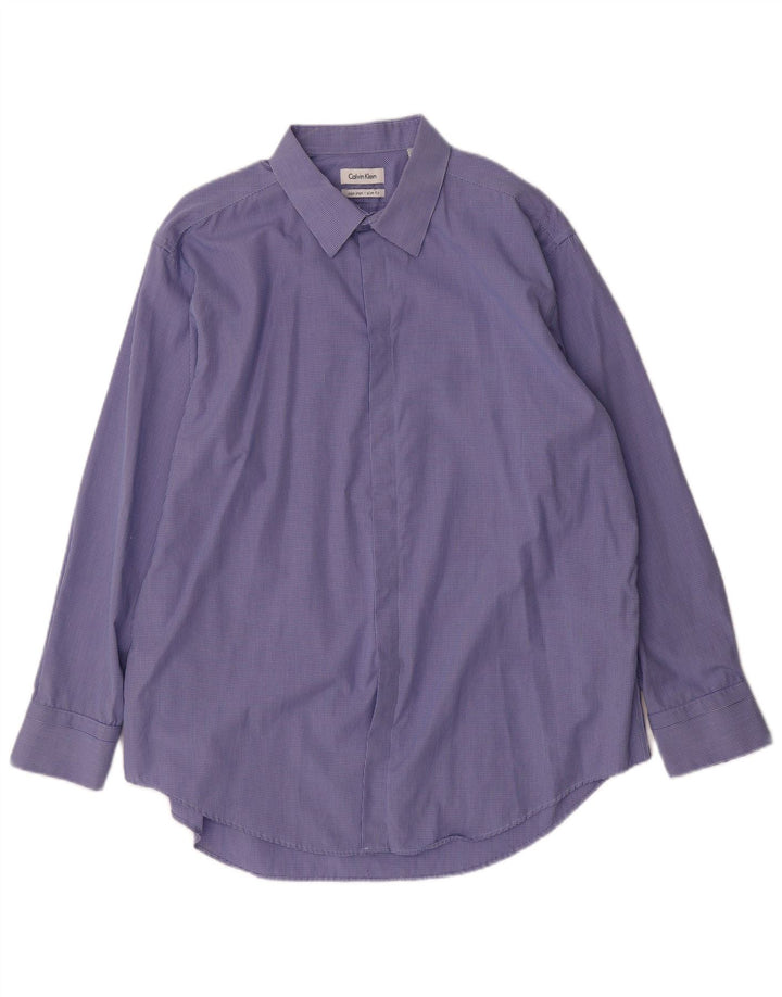 Koszula męska CALVIN KLEIN o dopasowanym kroju, rozmiar 17 1/2 XL, bawełniana w niebieską kratkę