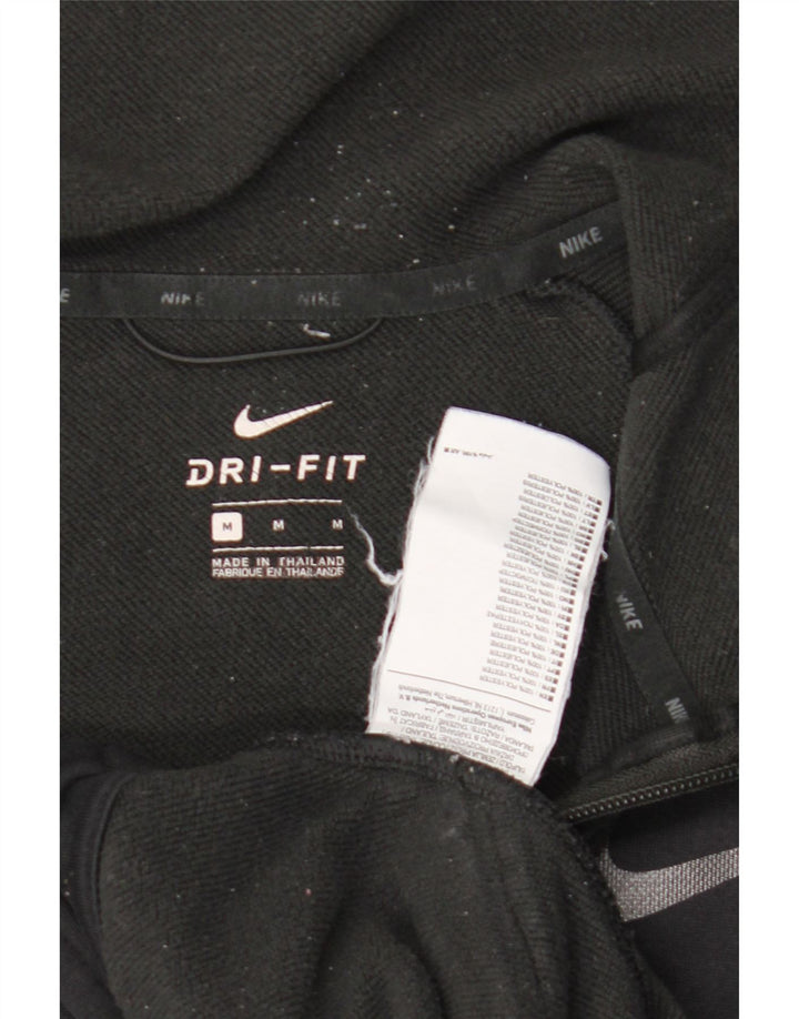 Męski sweter z kapturem i zamkiem błyskawicznym Nike Dri Fit, średni czarny poliester