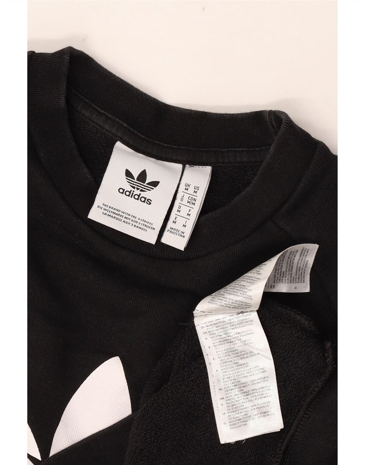 Męska bluza Adidas z grafiką, średnia czarna bawełniana