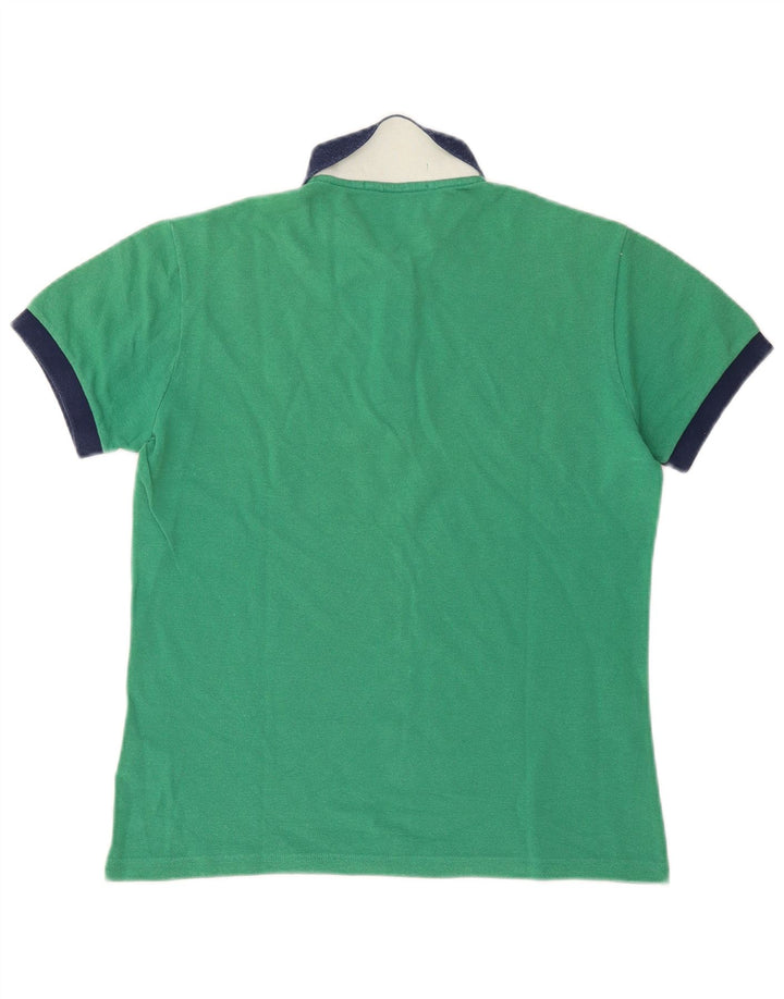 Męska koszulka polo Fred Perry, mała, zielona, bawełniana w bloki kolorów