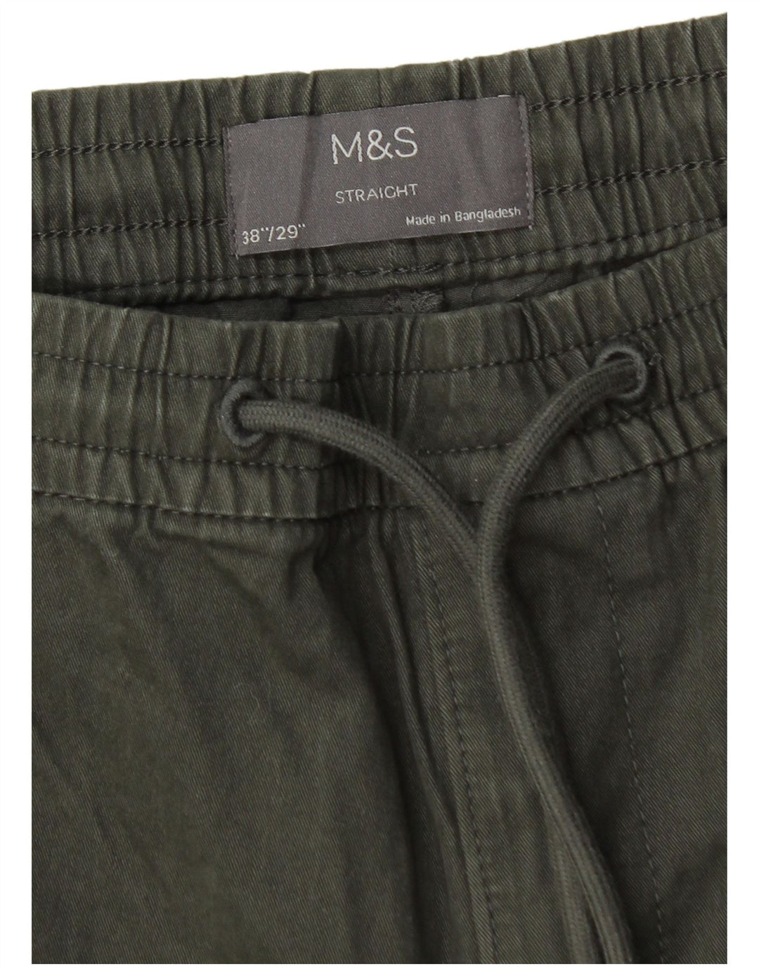 Męskie proste spodnie chino Marks & Spencer W38 L29 zielone
