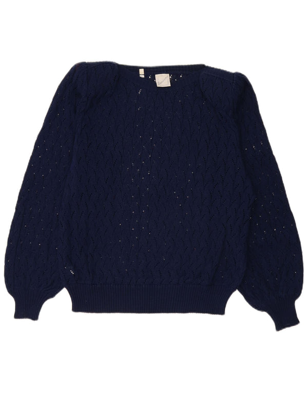 Sweter damski Luciana z dekoltem w łódkę IT 50 XL, granatowy, bawełniany