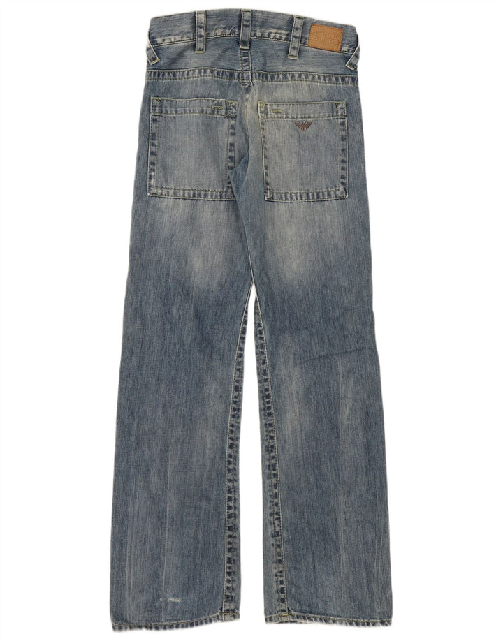 Damskie jeansy z szeroką nogawką Armani W29 L32 Niebieskie bawełniane