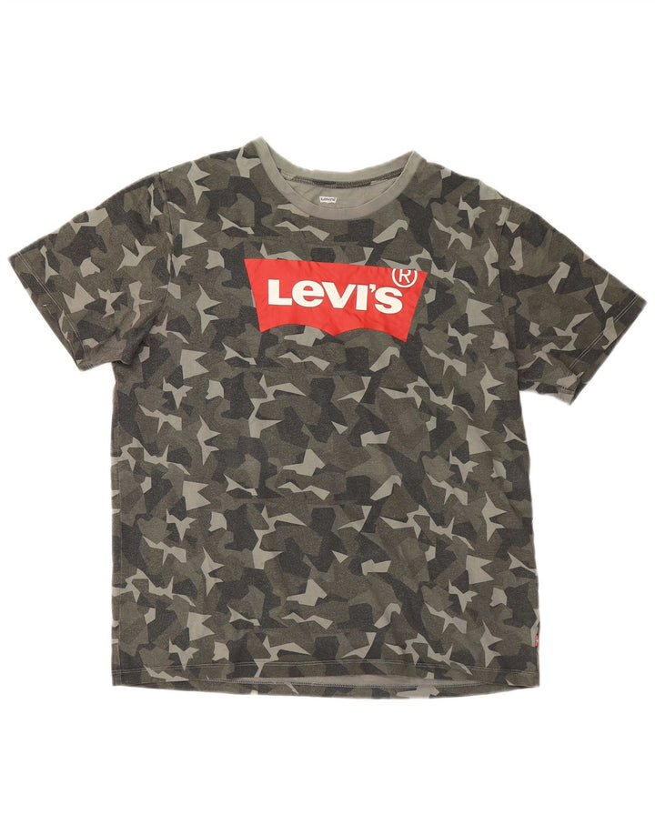 Męski T-shirt z grafiką Levi's, duży, wielokolorowy, bawełniany kamuflaż