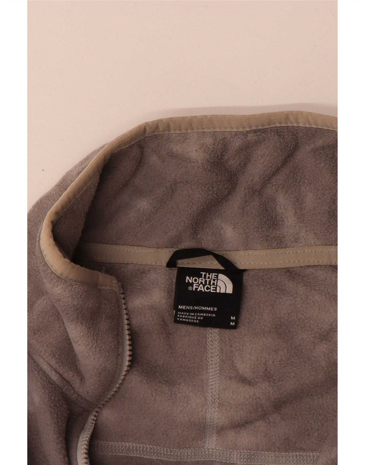 Męski sweter polarowy The North Face z zamkiem błyskawicznym, średnioszary, poliestrowy typu Tie Dye