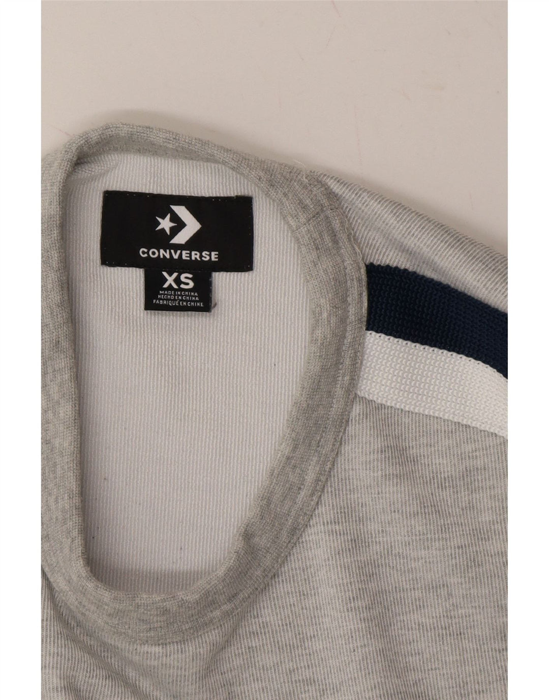 CONVERSE Womens Crop Sweatshirt Jumper UK 6 XS Grey Vintage Converse and Second-Hand Converse from Messina Hembry 