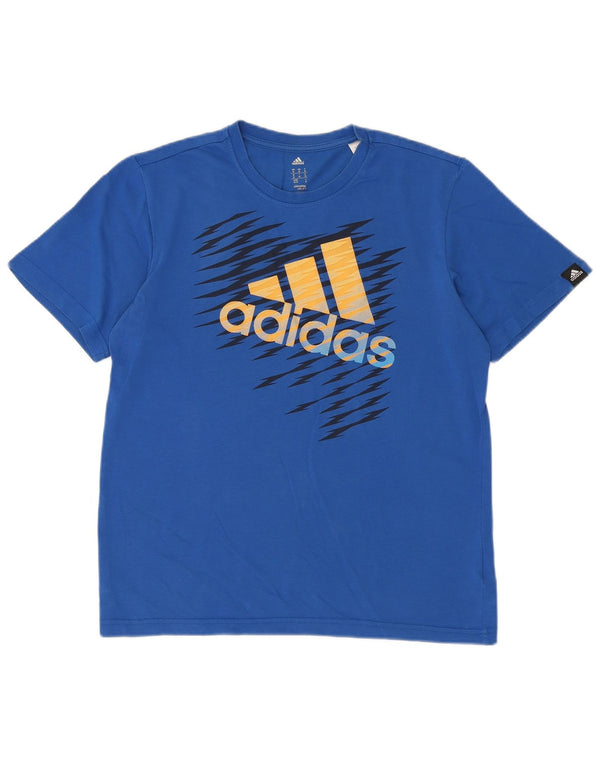 Męska koszulka Adidas Climalite Graphic Top Medium Blue Cotton