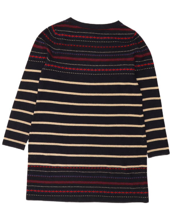 Laura Ashley Womens Jumper Dress UK 18 XL  Navy Blue Striped Lambswool