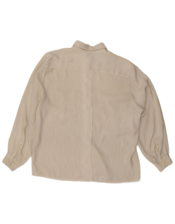 Koszula damska Vintage UK 14 Średni biały poliester