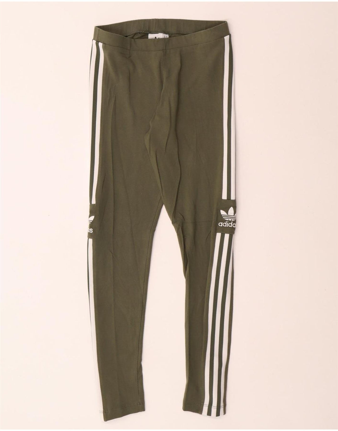 Legginsy damskie ADIDAS UK 10, małe, bawełniane, khaki