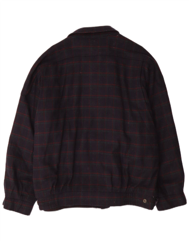 Męska kurtka bomberka BUSCH UK 42 XL, wełniana w granatową kratkę