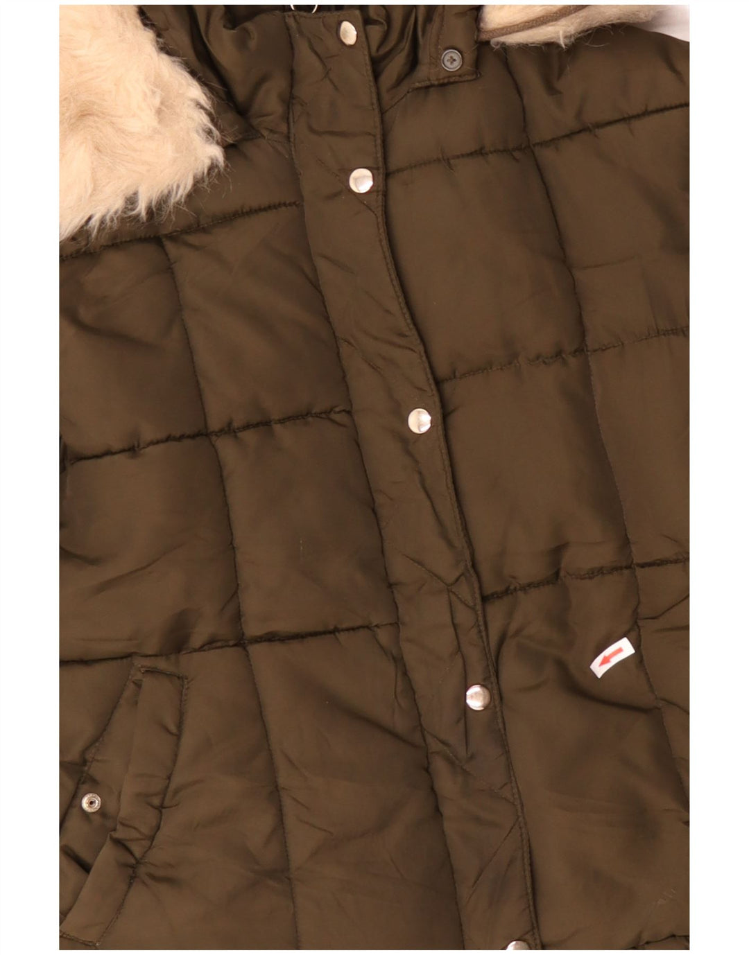 TOPSHOP Damska kurtka oversize typu oversize Sherpa Padded UK 12, średni khaki