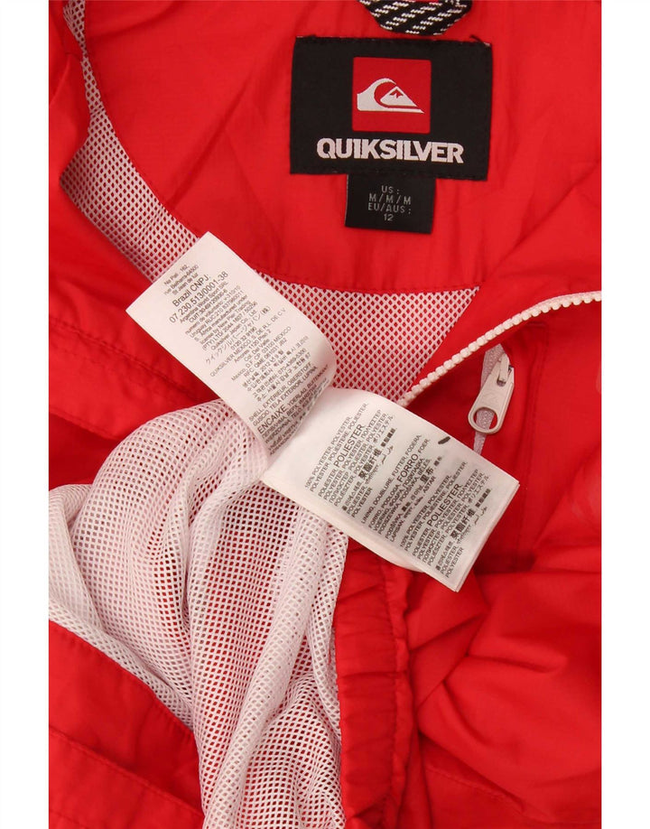 Chłopięca kurtka przeciwdeszczowa Quiksilver z kapturem 11-12 lat, średni czerwony poliester