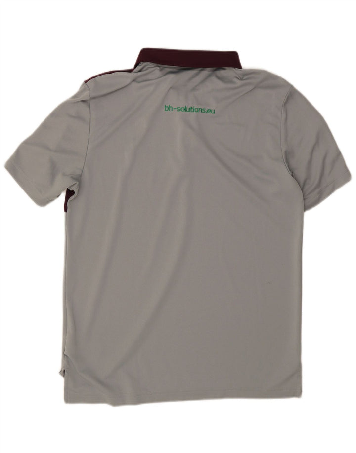 Męska koszulka polo Adidas Climacool, mała, szara, z blokami kolorów, poliester