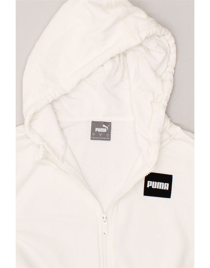 PUMA Mens Zip Hoodie Sweater Small White Cotton Vintage Puma and Second-Hand Puma from Messina Hembry 