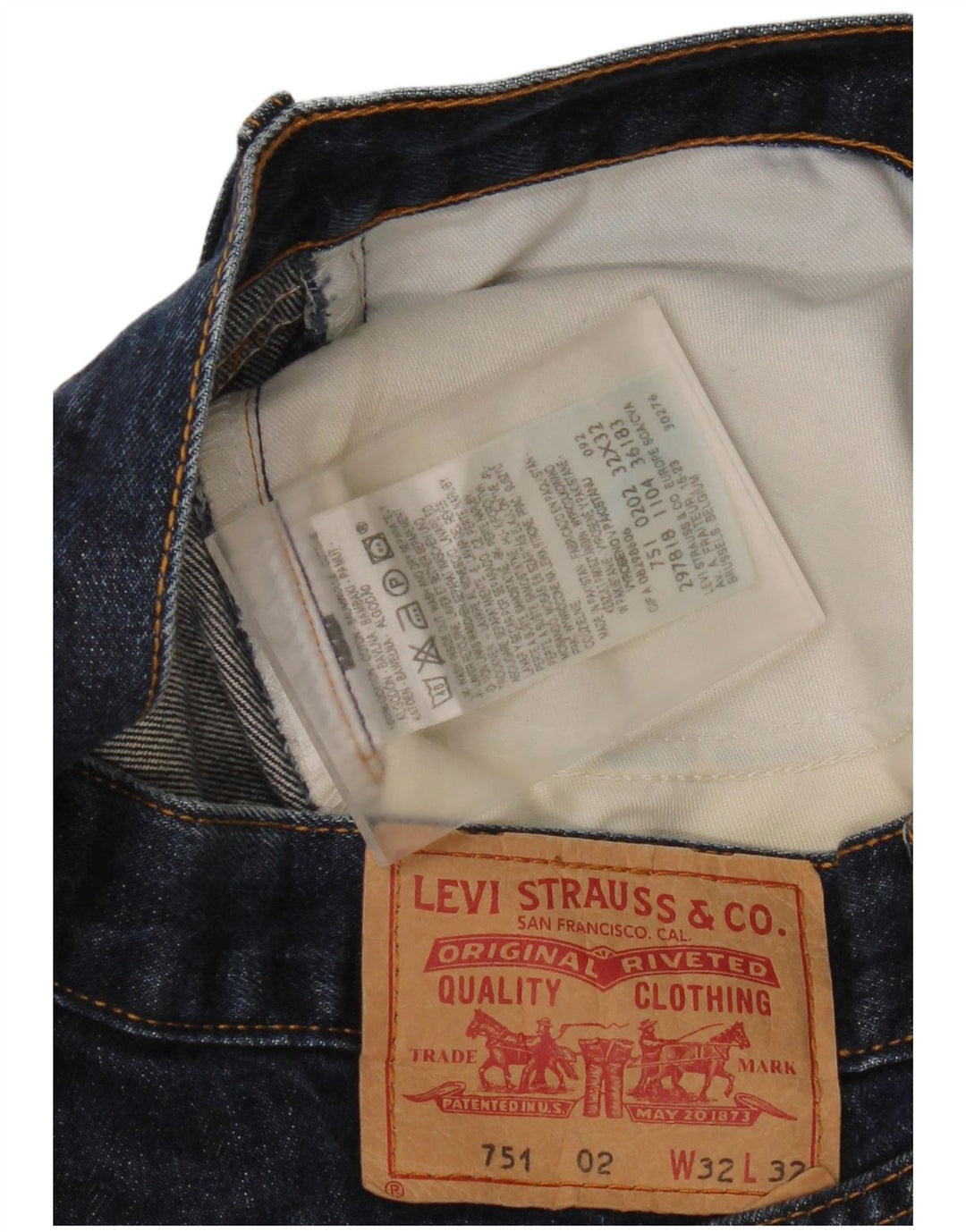 Damskie jeansy Levi's 751 Straight W32 L32 Niebieskie bawełniane