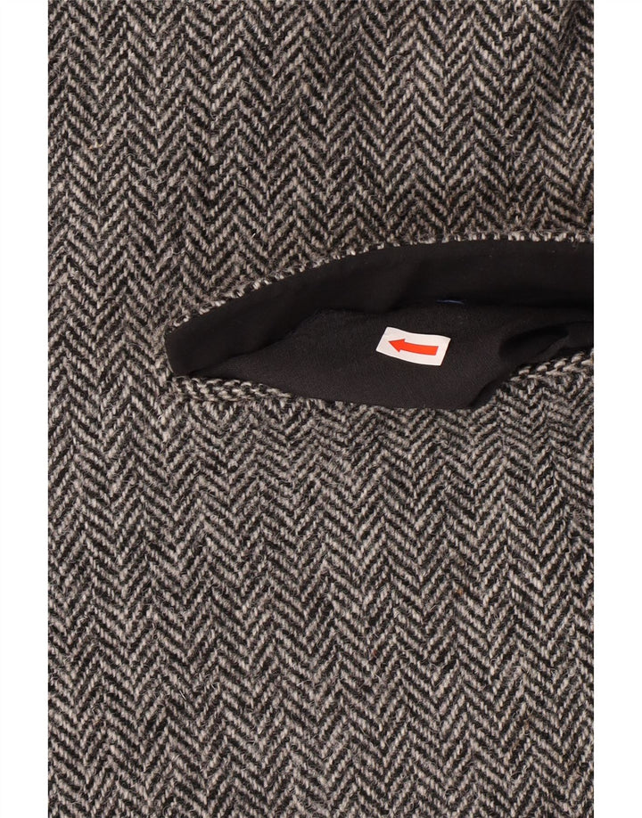 Męska marynarka HARRIS TWEED UK 40, duża, szara klasyczna jodełka