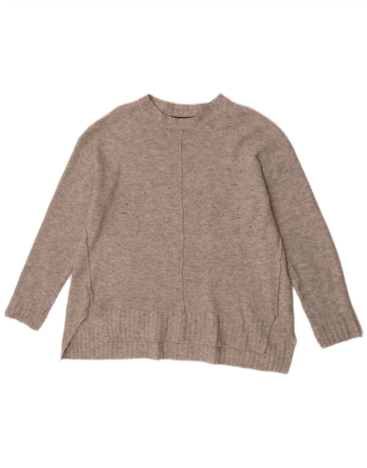 Marks & Spencer Damski sweter z okrągłym dekoltem, UK 14, średni szary akryl
