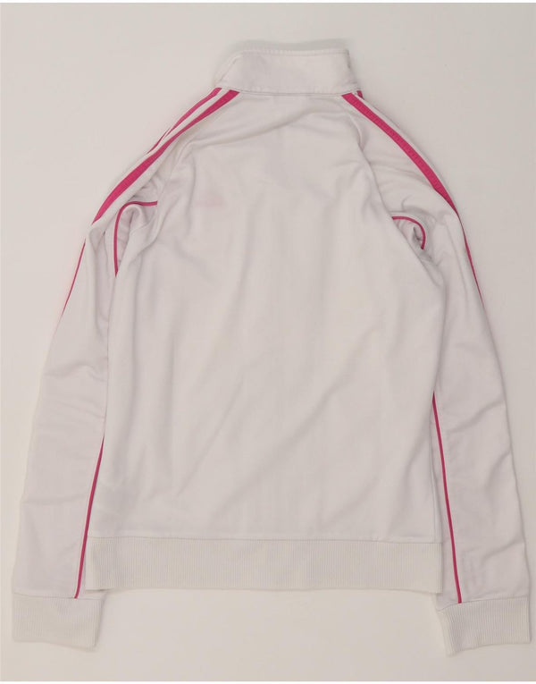 Damska bluza dresowa Adidas UK 12 Średni biały poliester z blokami kolorów