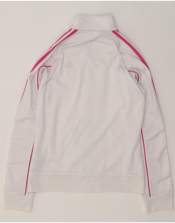 Damska bluza dresowa Adidas UK 12 Średni biały poliester z blokami kolorów