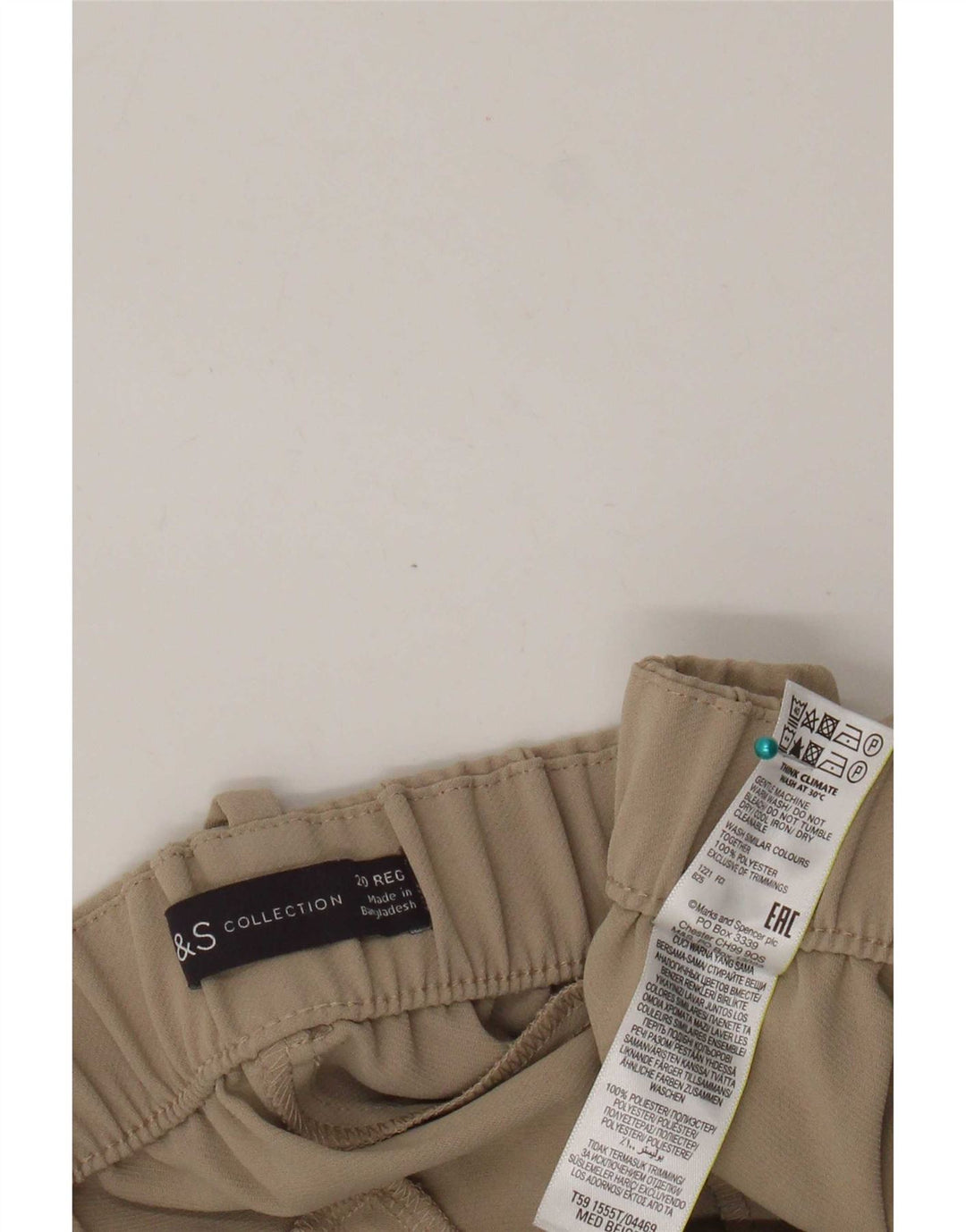 Marks & Spencer Damskie spodenki Chino UK 20 2XL W42 Beżowy poliester