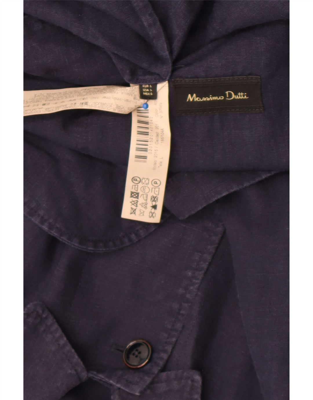 Męska kurtka użytkowa Massimo Dutti UK 40, duża, granatowa, lniana