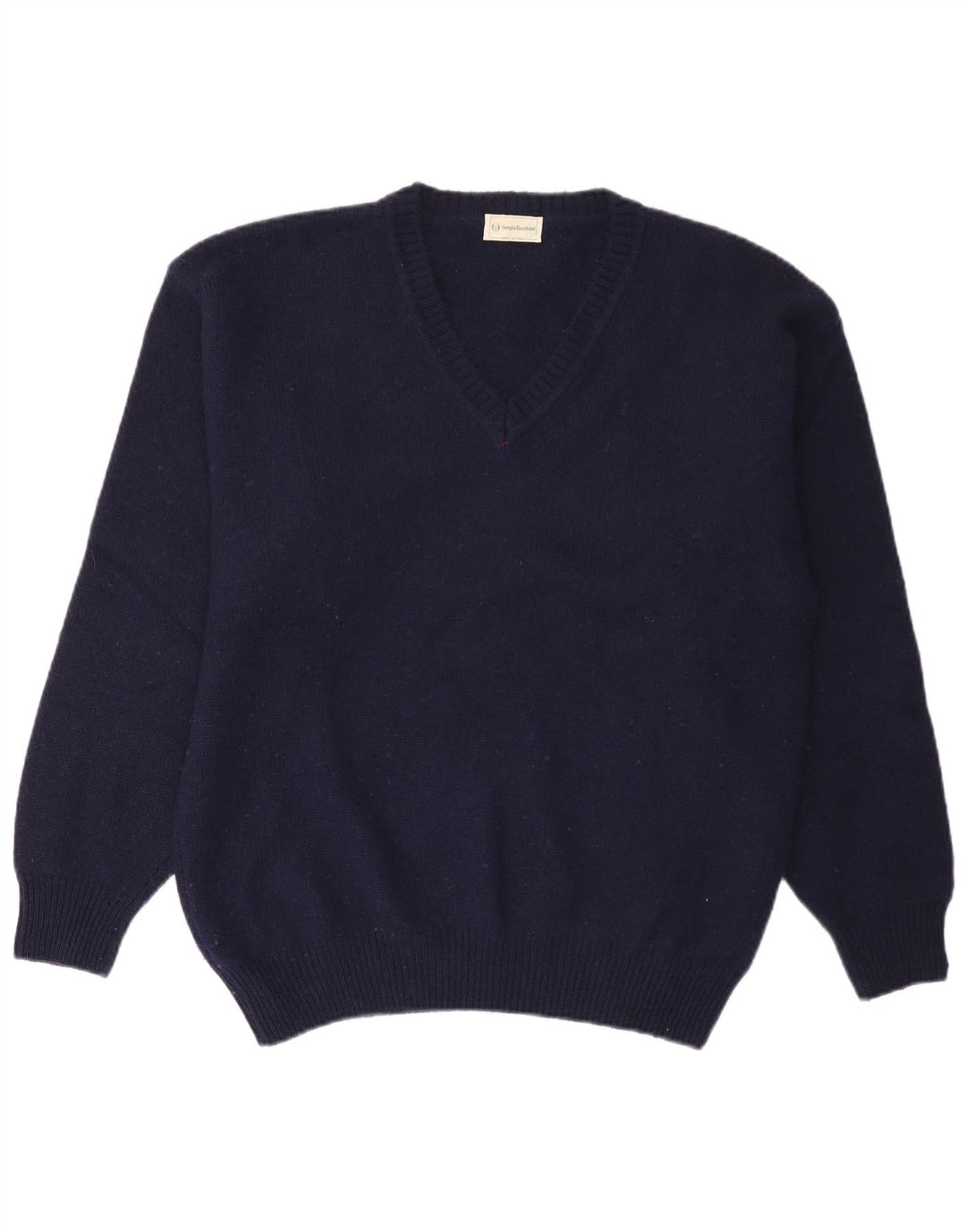 Sergio Tacchini Męski sweter z dekoltem w kształcie litery V XL, granatowo-wełniany