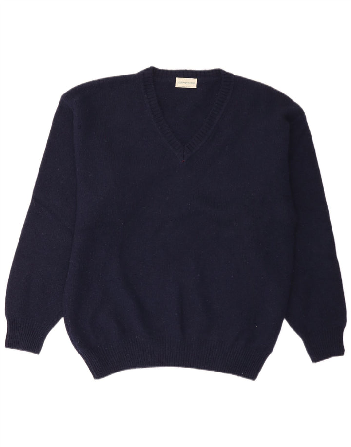 Sergio Tacchini Męski sweter z dekoltem w kształcie litery V XL, granatowo-wełniany