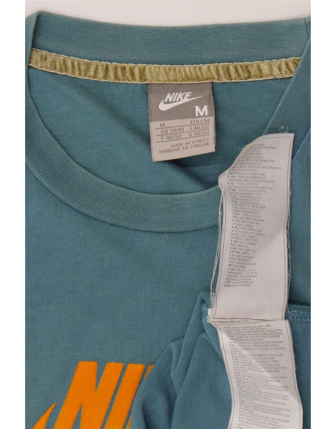 Męska koszulka z grafiką Nike Top UK 39/41 Średni niebieski, bawełniany