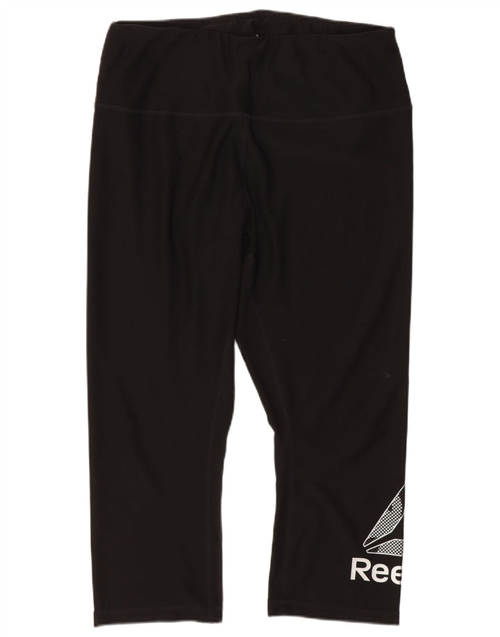 Damskie legginsy Reebok Graphic Capri UK 14, duże, czarne