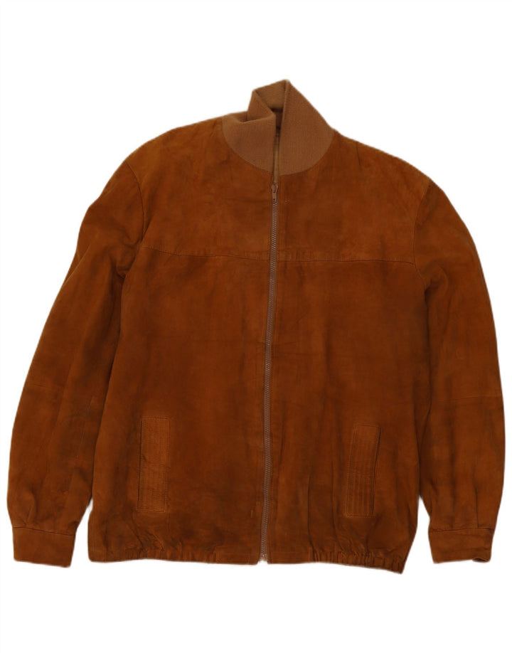 Vintage męska zamszowa kurtka bomber IT 52 XL beżowa