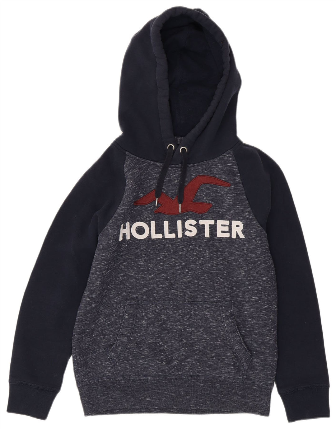 HOLLISTER Męski sweter z kapturem XS z grafiką, bawełniany w kolorze granatowym