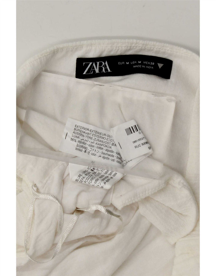 Damski top Zara Halter UK 12 Średniej Białej Bawełny