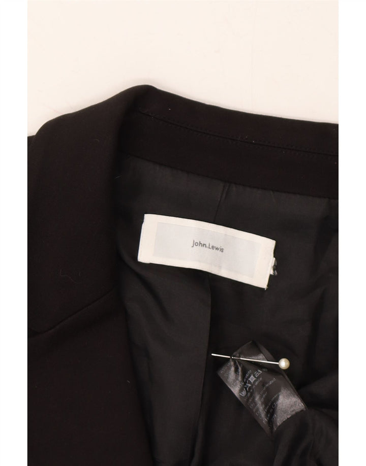 JOHN LEWIS Womens 2 Button Blazer Jacket UK 14 Medium Black Acetate Vintage John Lewis and Second-Hand John Lewis from Messina Hembry 