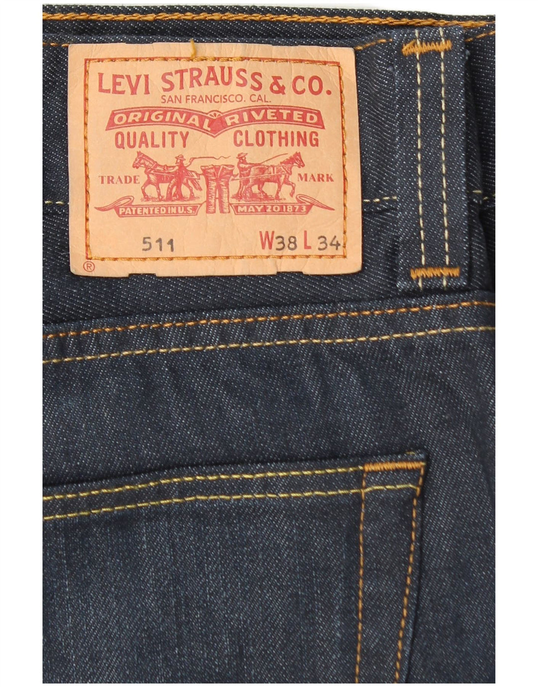Męskie jeansy Levi's 511 Slim W38 L31 Granatowa bawełna