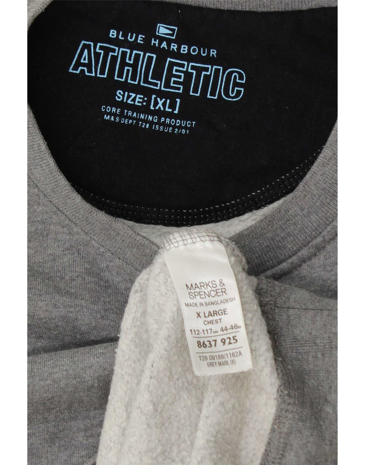 Marks & Spencer Męski sweter bluzowy XL, szary, bawełniany