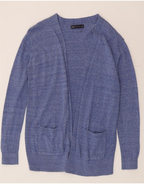 Marks & Spencer Damski sweter rozpinany UK 12 Średni niebieski nakrapiany