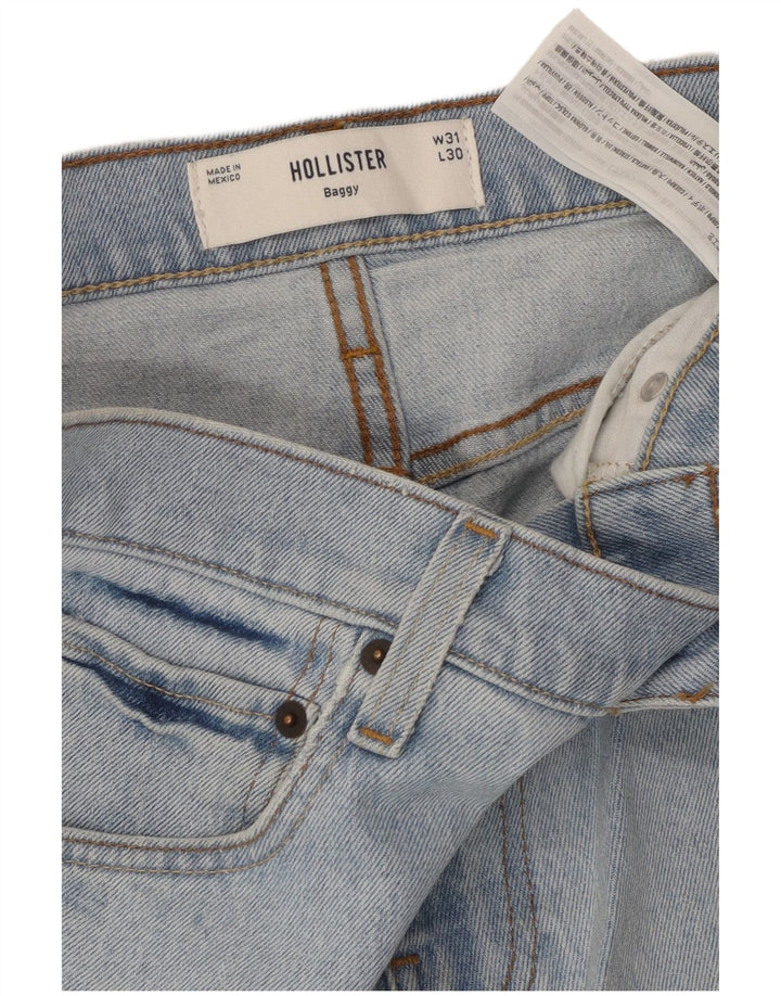 HOLLISTER Męskie luźne dżinsy W31 L30 Niebieskie bawełniane