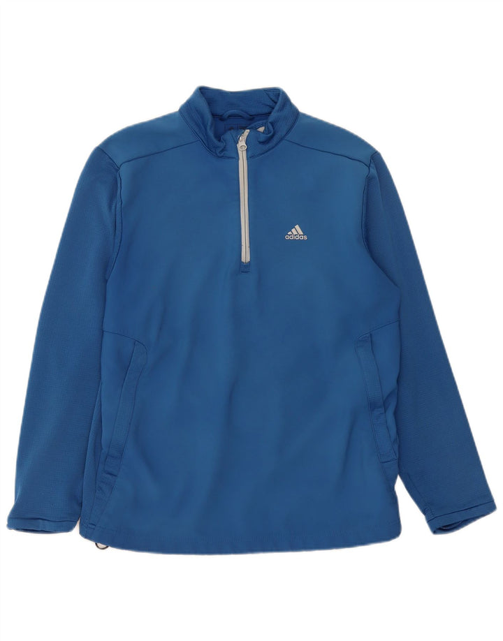 Męska bluza Adidas Climawarm z zamkiem błyskawicznym i małym niebieskim poliestrem