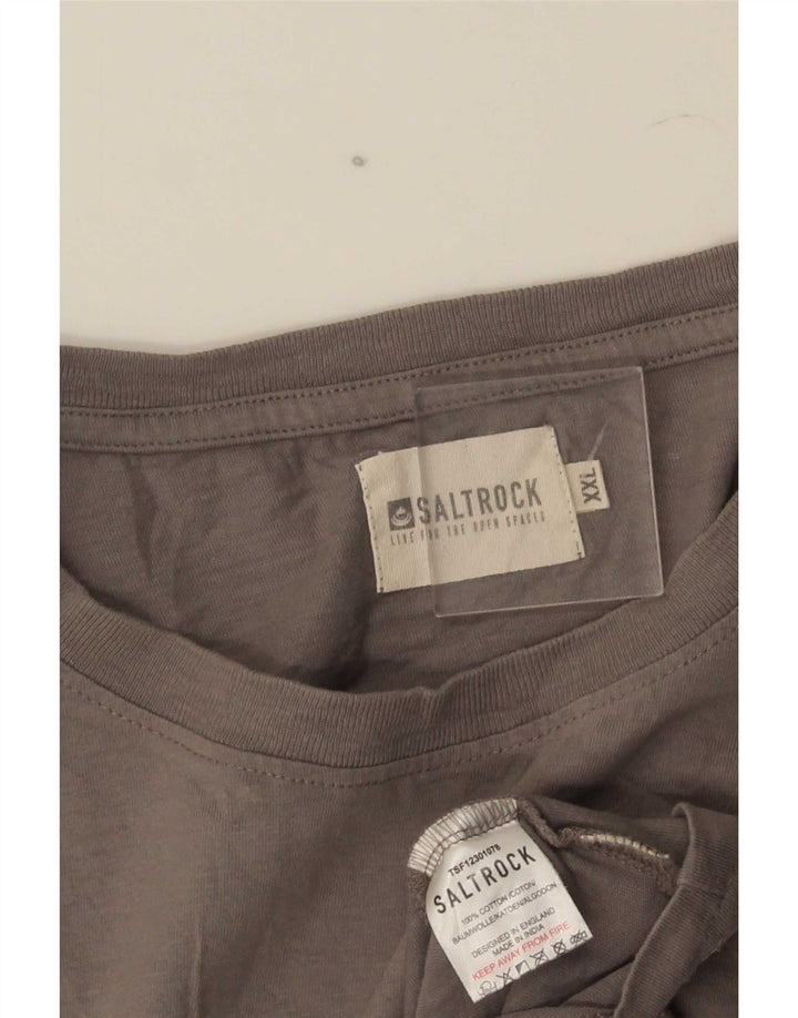 Męska koszulka z grafiką Saltrock Top 2XL, szara bawełna