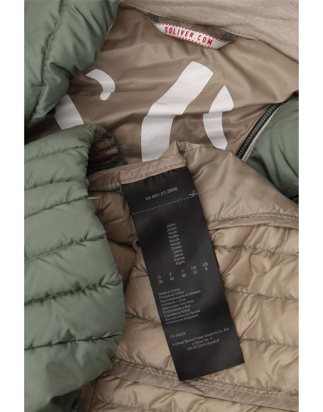 Damska kurtka wyściełana S.Oliver UK 12, średni zielony poliester