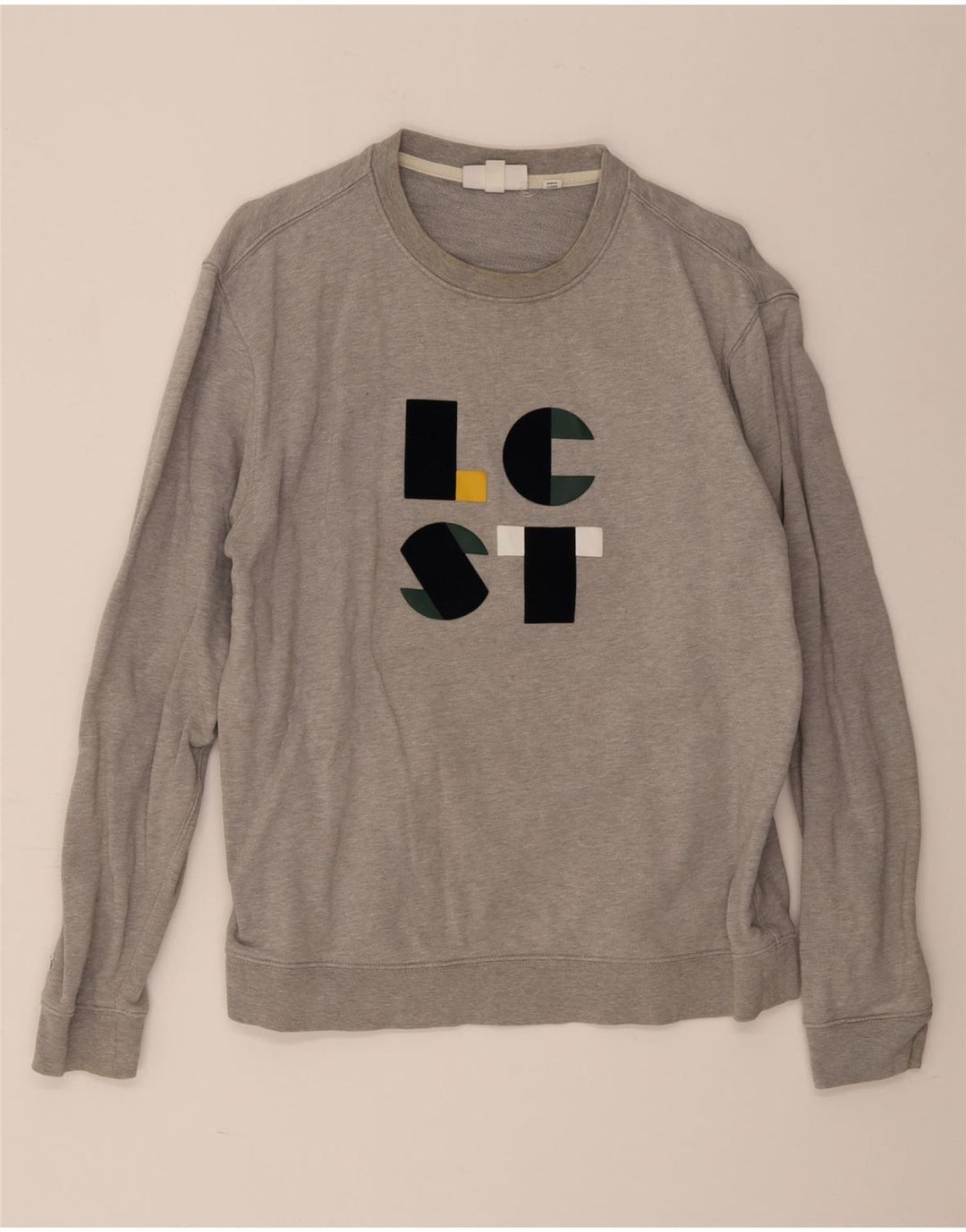 Męska bluza z grafiką Lacoste, rozmiar 5, duża, szara bawełna