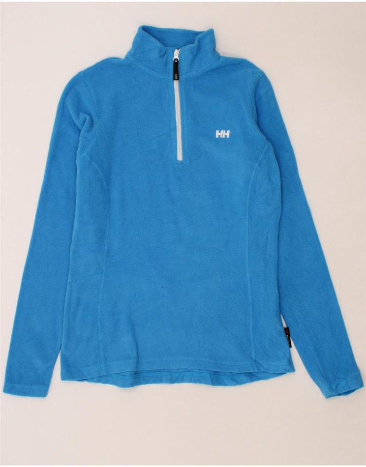 HELLY HANSEN Mens Zip Neck Fleece Jumper Small Blue Polyester Vintage Helly Hansen and Second-Hand Helly Hansen from Messina Hembry 