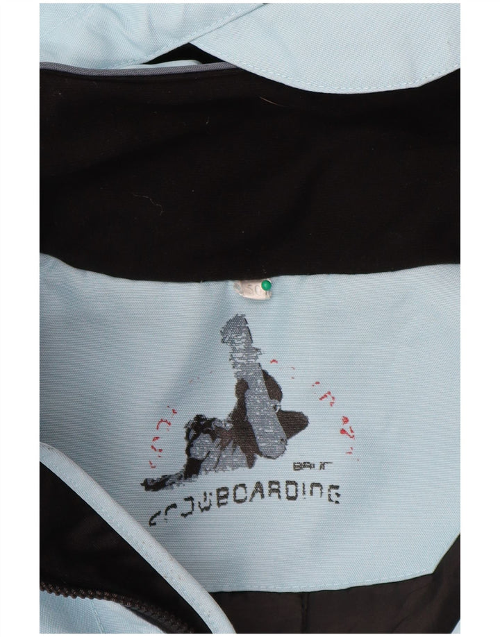 Męska kurtka narciarska z kapturem Brugi IT 50, duży niebieski poliester z blokami kolorów